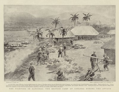 The Fighting in Zanzibar, the British Camp at Gonjora during the Attack by Joseph Nash